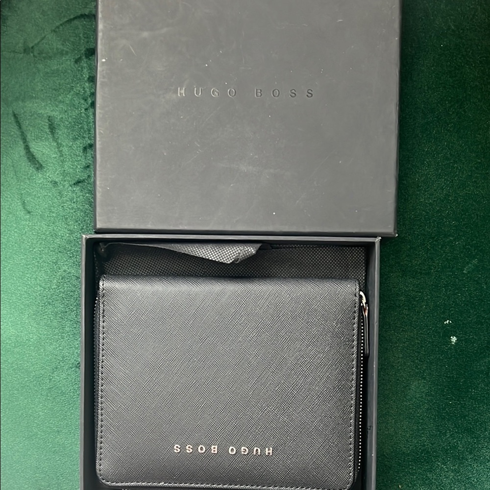 New In Box Hugo Boss Black Leather Notebook